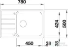 Blanco LEMIS XL 6S-IF Compact rozsdamentes acél mosogató medence, távműködtetővel, 2 csaplyukkal, fényezett acél 525110