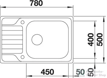 Blanco DINAS XL 6 S Compact rozsdamentes acél mosogató medence, távműködtetővel, 2 csaplyukkal, fényezett acél 525120