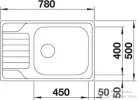 Blanco DINAS XL 6 S Compact rozsdamentes acél mosogató medence, csaplyuk nélkül, fényezett acél 525121