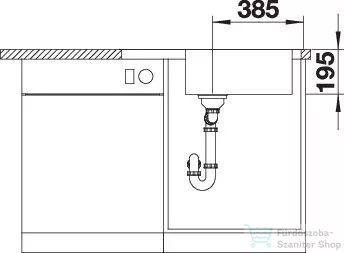 Blanco DINAS XL 6 S Compact rozsdamentes acél mosogató medence, csaplyuk nélkül, fényezett acél 525121