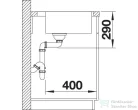 Blanco ANDANO 500-IF/A rozsdamentes acél mosogató medence, PushControl lefolyó-távműködtetővel, selyemfényű acél 525245