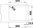 Blanco ANDANO 340/180-IF/A rozsdamentes acél mosogató medence, PushControl lefolyó-távműködtetővel, jobbos főmedencével, selyemfényű acél 525247