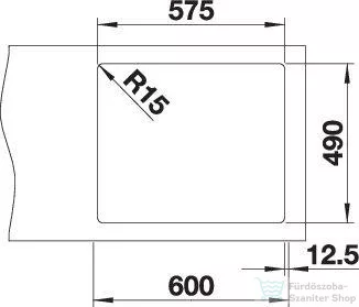Blanco ANDANO 340/180-IF/A rozsdamentes acél mosogató medence, PushControl lefolyó-távműködtetővel, jobbos főmedencével, selyemfényű acél 525247