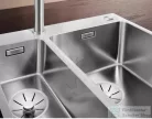 Blanco ANDANO 340/180-IF/A rozsdamentes acél mosogató medence, PushControl lefolyó-távműködtetővel, jobbos főmedencével, selyemfényű acél 525247