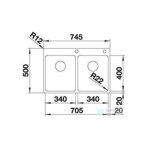 Blanco ANDANO 340/340-IF/A selyemfényű rozsdamentes acél mosogató 525248