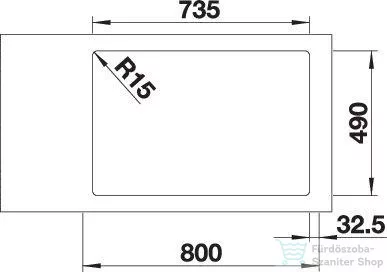Blanco ANDANO 340/340-IF/A rozsdamentes acél mosogató medence, PushControl lefolyó-távműködtetővel, selyemfényű acél 525248