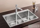 Blanco ANDANO 340/340-IF/A rozsdamentes acél mosogató medence, PushControl lefolyó-távműködtetővel, selyemfényű acél 525248