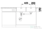 Blanco ANDANO 400/400-IF/A rozsdamentes acél mosogató medence, PushControl lefolyó-távműködtetővel, selyemfényű acél 525249