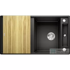   Blanco AXIA III 5 S SILGRANIT® mosogató medence, távműködtetővel, fa vágódeszkával, fekete 525845
