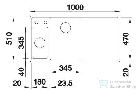 Blanco AXIA III 6 S SILGRANIT® mosogató medence, távműködtetővel, fa vágódeszkával, balos főmedencével, fekete 525849