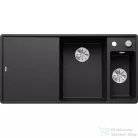 Blanco AXIA III 6 S-F SILGRANIT® mosogató medence munkalapszintű beépítéshez, távműködtetővel, fa vágódeszkával, jobbos főmedencével, fekete 525855