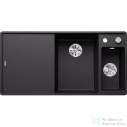   Blanco AXIA III 6 S-F SILGRANIT® mosogató medence munkalapszintű beépítéshez, távműködtetővel, fa vágódeszkával, jobbos főmedencével, fekete 525855