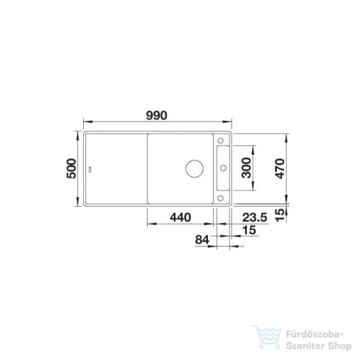 Blanco AXIA III XL 6 S-F SILGRANIT® mosogató medence munkalapszintű beépítéshez, távműködtetővel, üvegvágólappal, fekete 525859