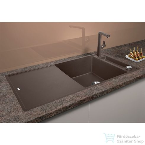 BLANCO AXIA III XL 6 S-F silgránit mosogató medence,forgatható kivitel, üveg vágólappal, munkalapszintű beépítés, fekete 525859