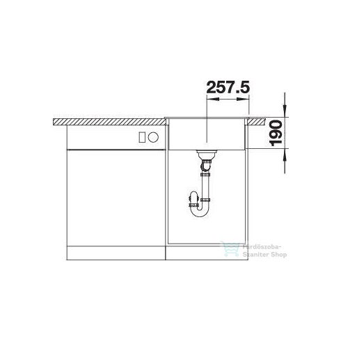 BLANCO DALAGO 5-F silgranit mosogató medence (munkalapszintű beépítéssel) fekete 525872