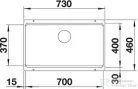 Blanco ETAGON 700-U SILGRANIT® mosogató medence alulról való beépítéshez, fekete 525891