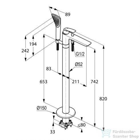 Kludi BALANCE egykaros kádtöltő és zuhanycsap, króm 525900575