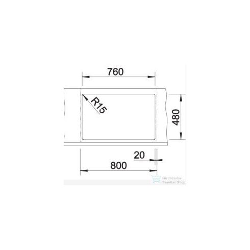 BLANCO LEXA 8 silgranit mosogatótál (lefolyó távműködtető nélkül) fekete 525906
