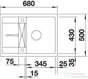 Blanco METRA 45 S Compact SILGRANIT® mosogató medence, fekete 525912