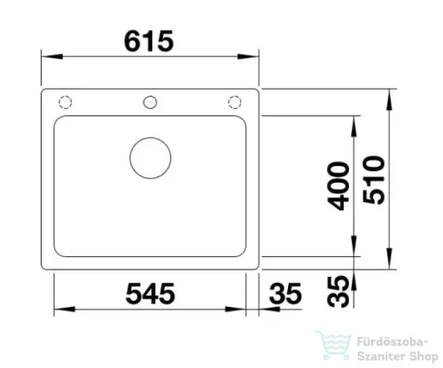 Blanco NAYA 6 61,5x51 cm-es SILGRANIT® mosogató medence, fekete 525941