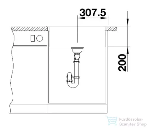 Blanco NAYA 6 61,5x51 cm-es SILGRANIT® mosogató medence, fekete 525941