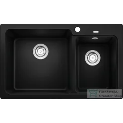   Blanco NAYA 8 81,5x50 cm-es SILGRANIT® mosogató medence, fekete 525944