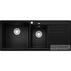   Blanco NAYA 8 S 116x50 cm-es SILGRANIT® mosogató medence, jobb oldali csepegtetővel, fekete 525945