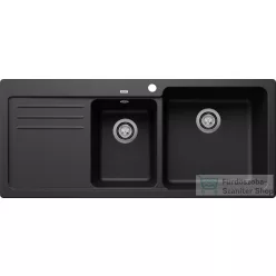   Blanco NAYA 8 S 116x50 cm-es SILGRANIT® mosogató medence, bal oldali csepegtetővel, fekete 525946