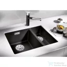 Blanco SUBLINE 340/160-U SILGRANIT® mosogató medence alulról való beépítéshez, balos főmedence, fekete 525985