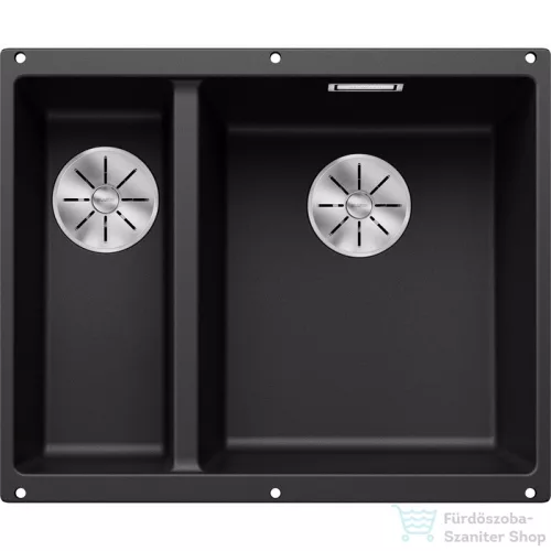 Blanco SUBLINE 340/160-U SILGRANIT® mosogató medence alulról való beépítéshez, jobbos főmedence, fekete 525986