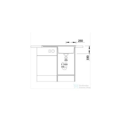 BLANCO ZENAR 45 S silgranit mosogató medence balos főmedencével fekete 526034