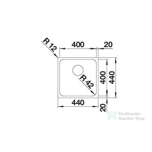 BLANCO SOLIS 400-IF fényezett rozsdamentes acél mosogatótál 526118
