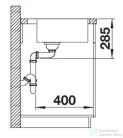 Blanco SOLIS 400-IF/A rozsdamentes acél mosogató medence, PushControl lefolyó-távműködtetővel, fényezett acél 526119