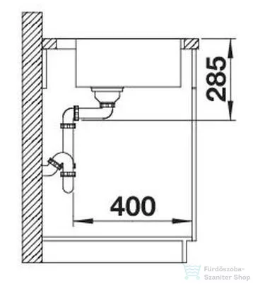 Blanco SOLIS 400-IF/A rozsdamentes acél mosogató medence, PushControl lefolyó-távműködtetővel, fényezett acél 526119