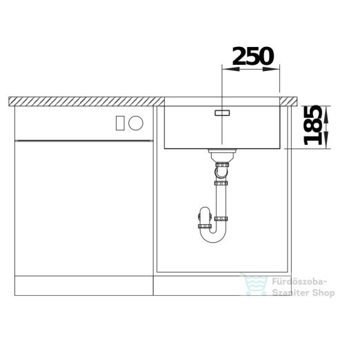 BLANCO SOLIS 500-U fényezett rozsdamentes acél mosogatótál 526122