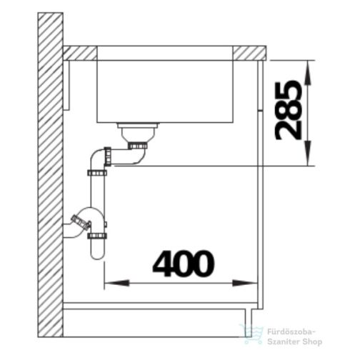 BLANCO SOLIS 500-U fényezett rozsdamentes acél mosogatótál 526122