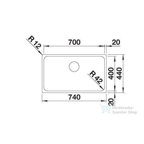 Blanco SOLIS 700-IF fényezett rozsdamentes acél mosogató 526126