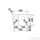 Blanco SOLIS 340/180-IF/A rozsdamentes acél mosogató medence, PushControl lefolyó-távműködtetővel, jobbos főmedence, fényezett acél 526132