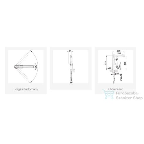 BLANCO Avona-S Silgránit-look kihúzható fejes mosogató csaptelep, fekete 526170