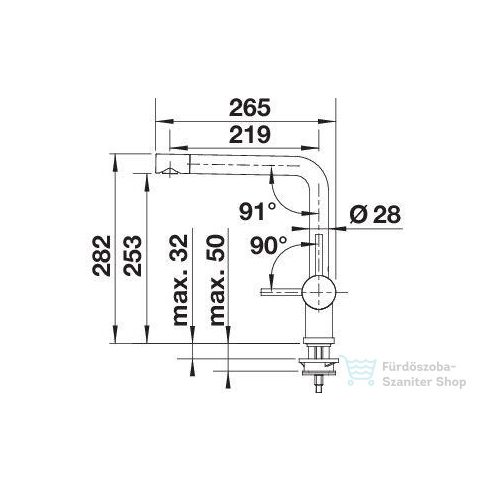BLANCO LINUS álló mosogató csaptelep, PVD steel 526241