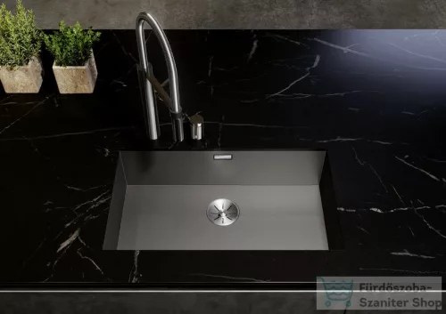 Blanco ZEROX 500-U Durinox rozsdamentes acél mosogató medence alulról való beépítéshez, Dark Steel 526243