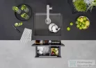 Blanco ZEROX 500-U Durinox rozsdamentes acél mosogató medence alulról való beépítéshez, Dark Steel 526243