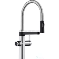   Blanco EVOL-S Pro drink.filter mosogató csaptelep, flexibilis zuhanyfejjel, szűrőrendszerrel, PVD steel 526311