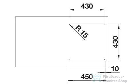 Blanco SUPRA 400-IF R12 rozsdamentes acél mosogató medence, fényezett acél 526350