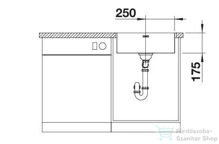 Blanco SUPRA 500-IF R12 rozsdamentes acél mosogató medence, fényezett acél 526351