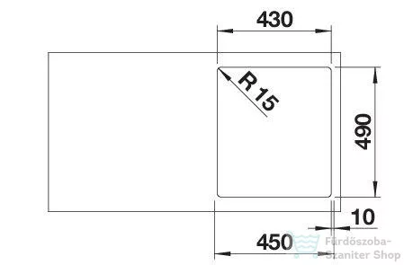 Blanco SUPRA 400-IF/A R12 rozsdamentes acél mosogató medence, fényezett acél 526352