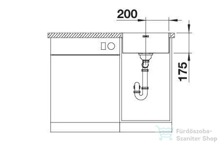 Blanco SUPRA 400-IF/A R12 rozsdamentes acél mosogató medence, fényezett acél 526352
