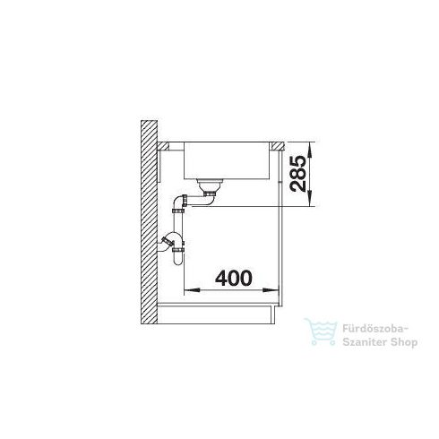BLANCO SUPRA 500-IF/A R12 fényezett rozsdamentes acél mosogató medence, távműködtető nélkül 526354