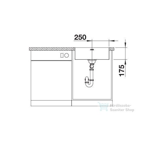 BLANCO SUPRA 500-IF/A R12 fényezett rozsdamentes acél mosogató medence, távműködtető nélkül 526354