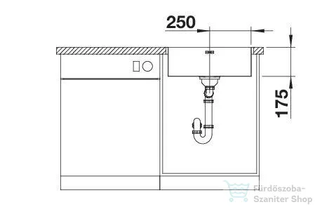 Blanco SUPRA 500-IF/A R12 rozsdamentes acél mosogató medence, távműködtetővel, fényezett acél 526355